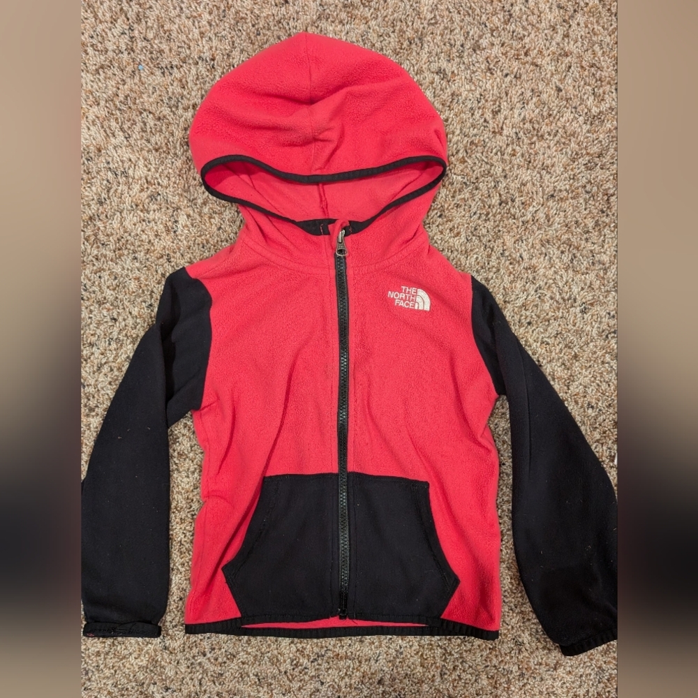 The North Face Kids Pink and Black Zip-Up Hoodie